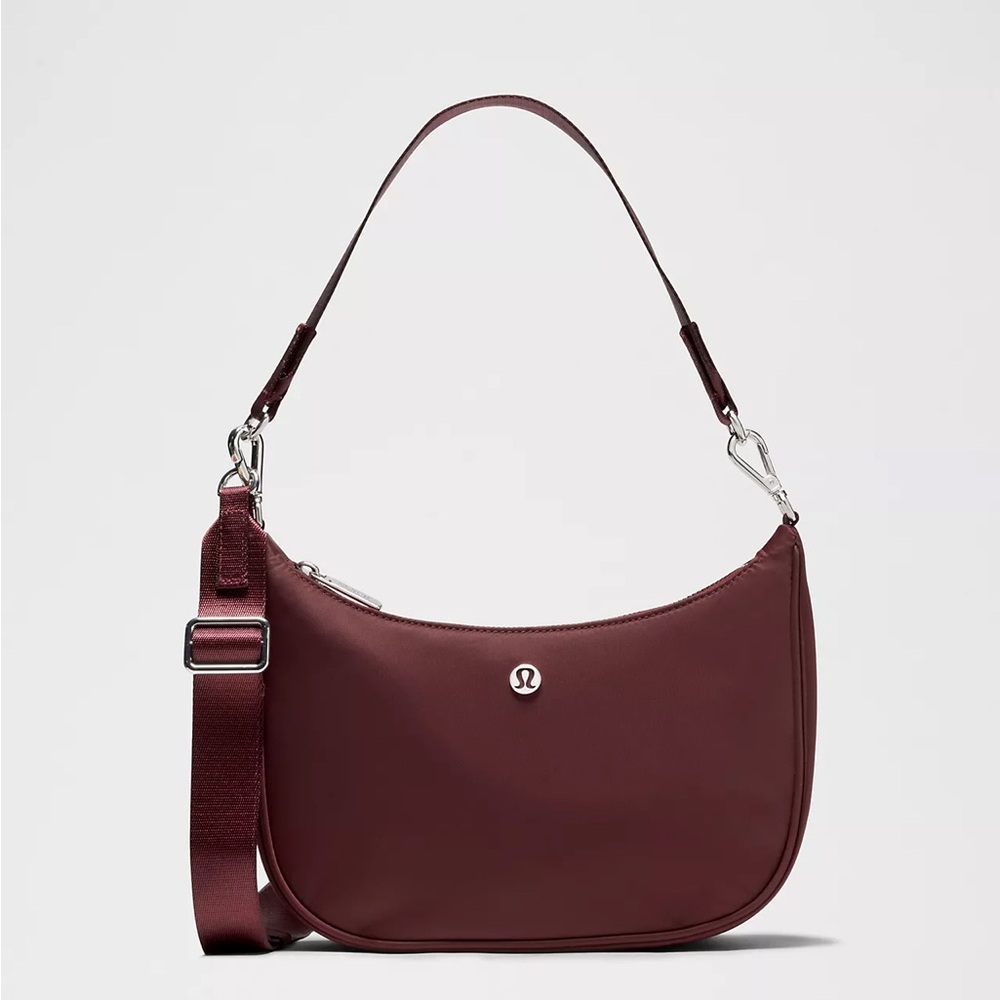Lululemon City Essentials Small Shoulder Bag 3L- Burgundy Bay/Silver